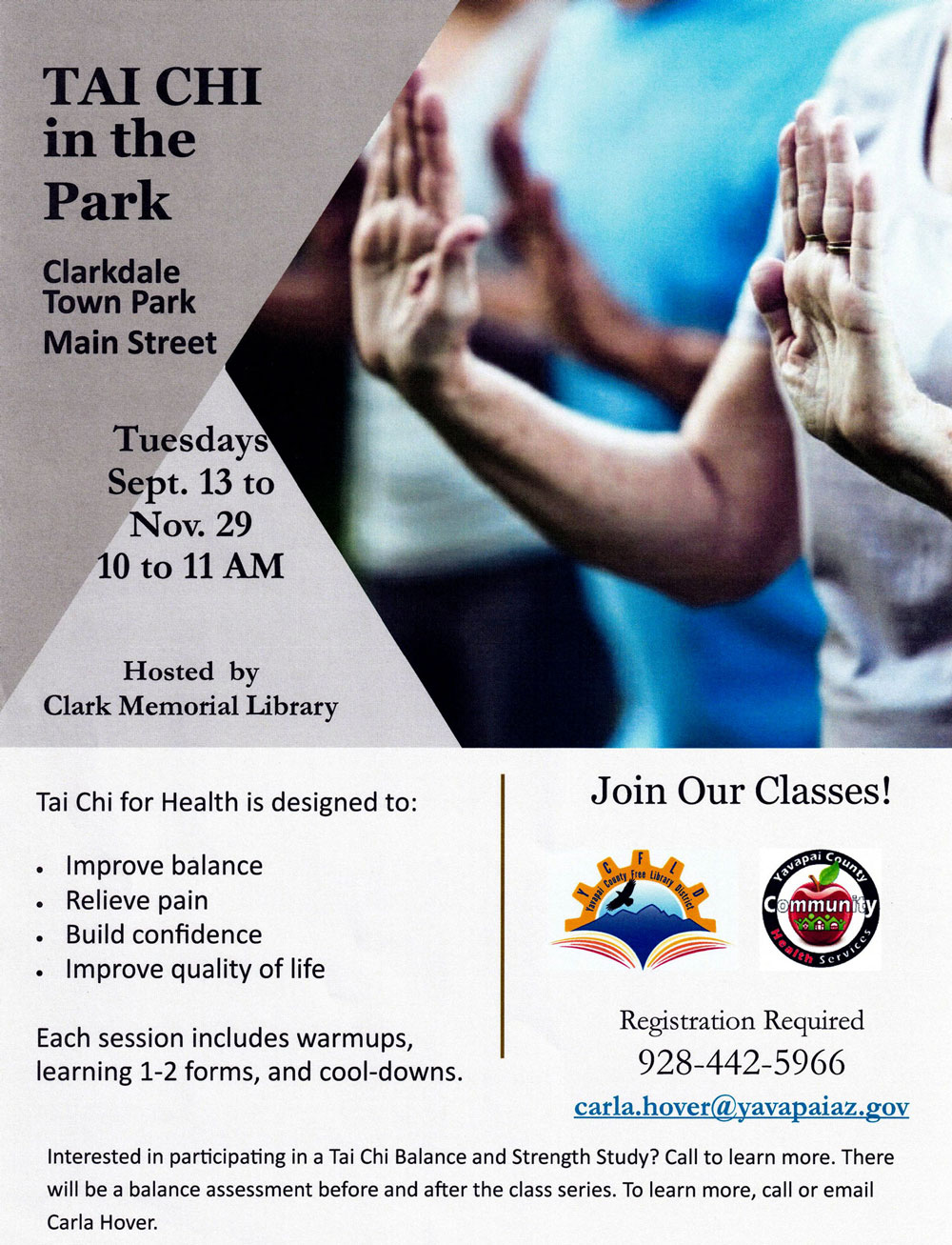 Tai Chi in the Park hosted by Clark Memorial Library