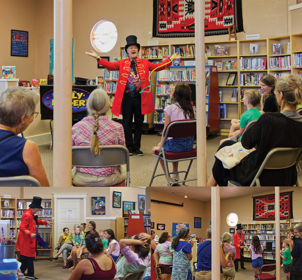 Magic ShowMagician Jolly Roger entertains young and old at the closing event of the Summer Reading Program on July 22, 2023.